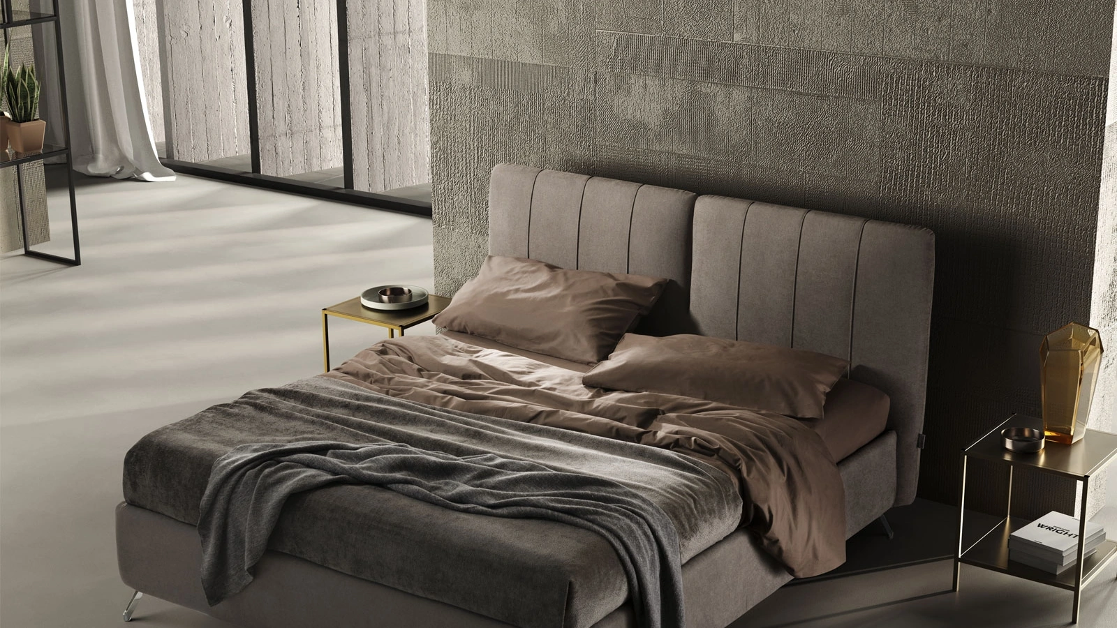 Letto in tessuto Camilla con box di Stilfar Italia