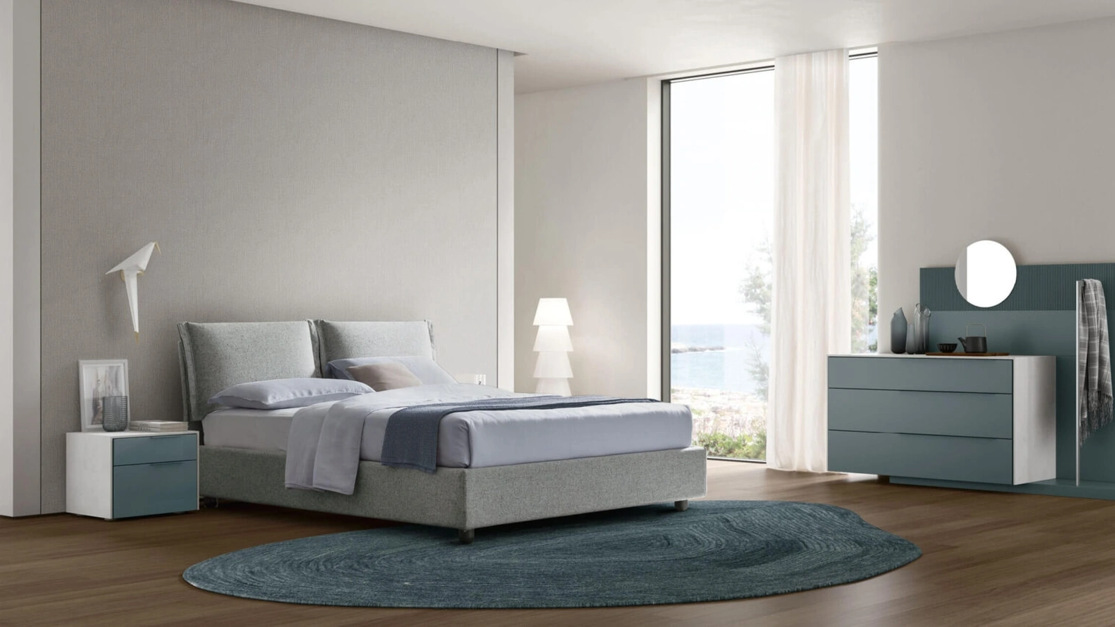 Letto imbottito Lola con contenitore di Maronese