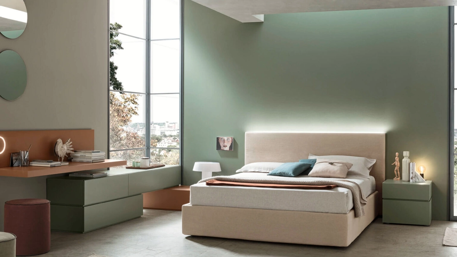 Letto Sky Imbottito con contenitore di Maronese