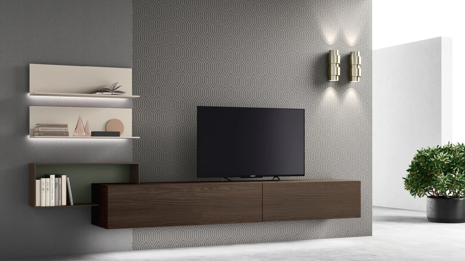 Mobile Porta Tv sospeso sm2358 di Maronese