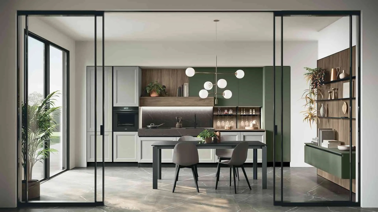 Cucina Classica lineare in frassino laccato Beverly 03 di Stosa