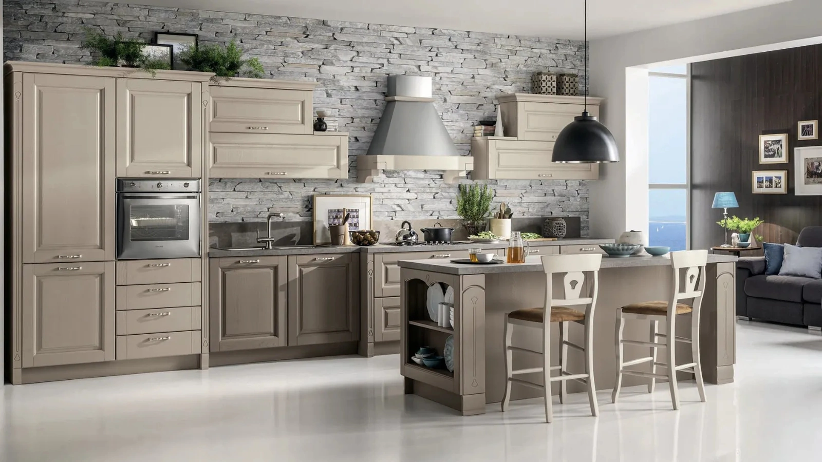 Cucina Classica in Rovere con isola Bolgheri 01 di Stosa