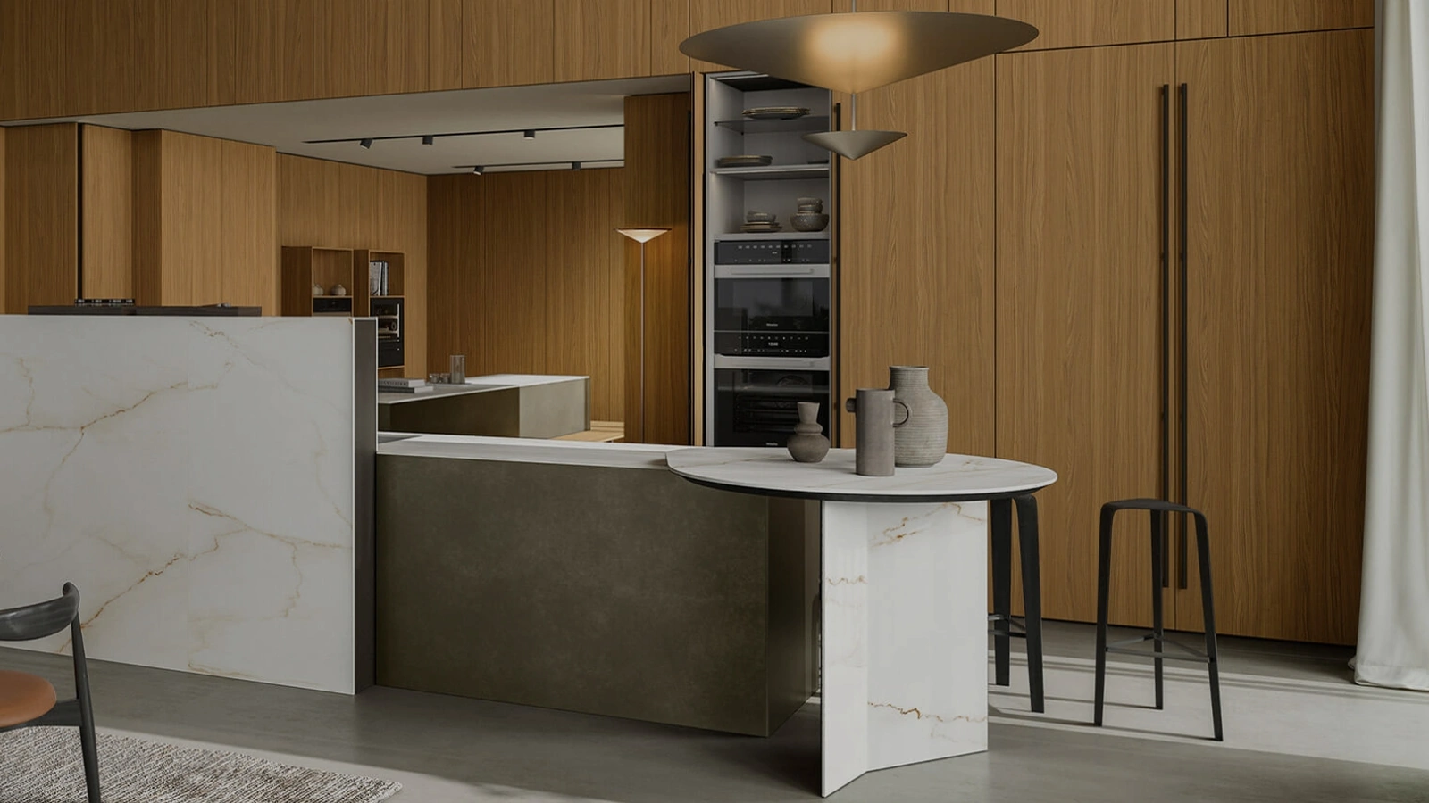 Cucina Design Life Projects 10 in laccato e laminam di Copat Life