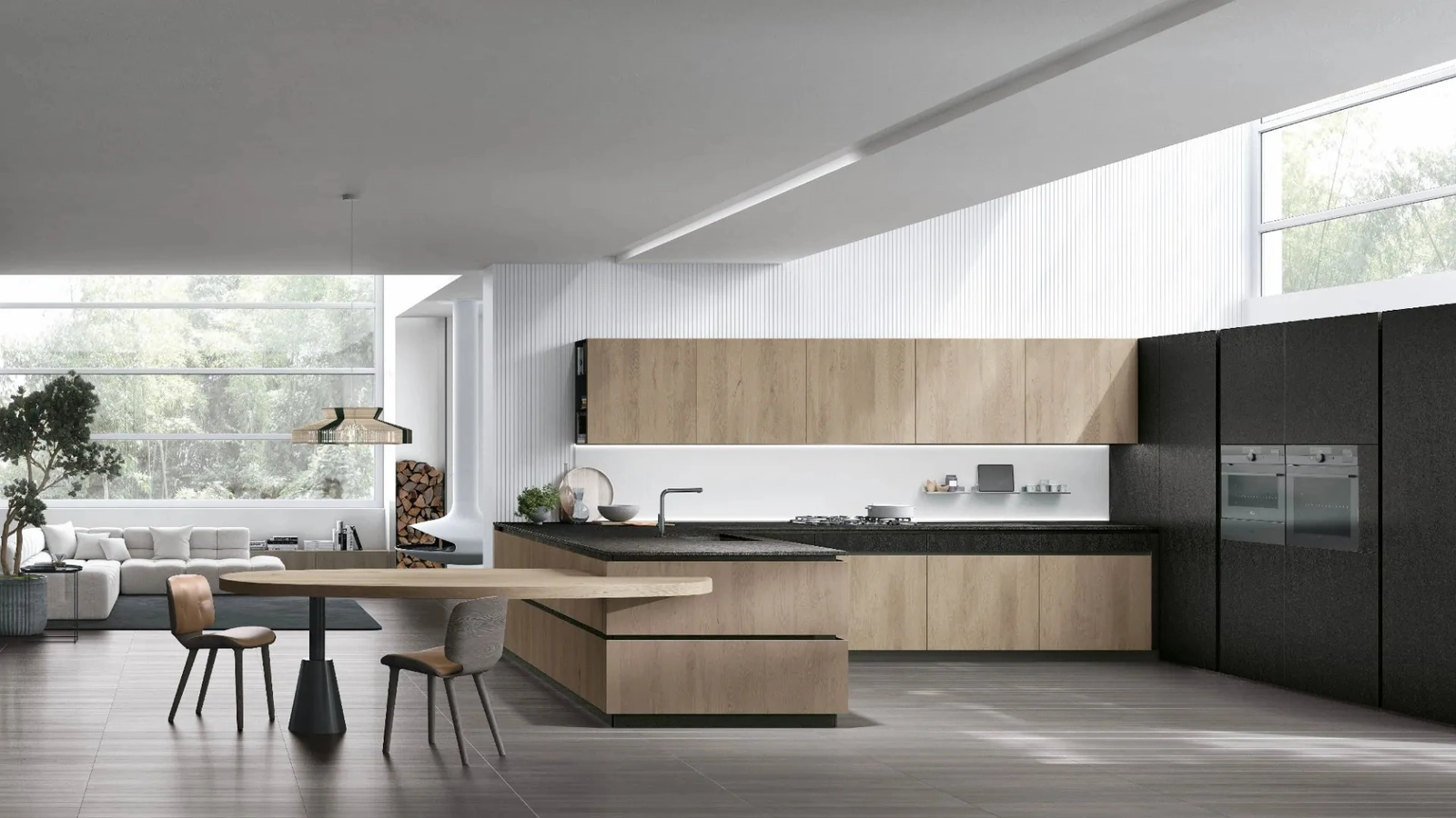 Cucina Moderna con penisola Natural 11 di Stosa