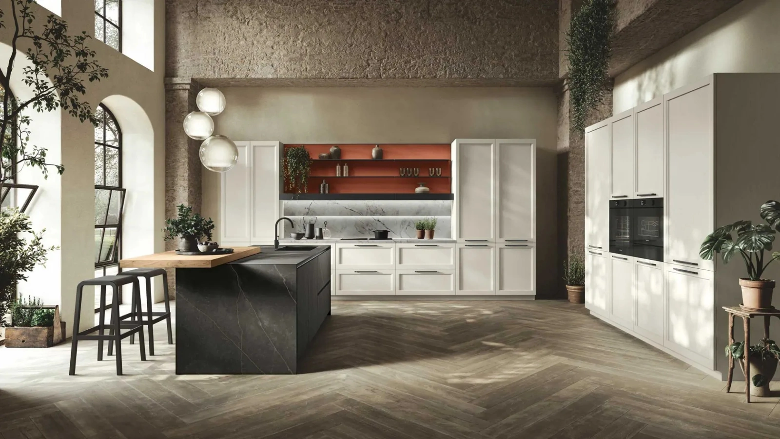 Cucina Moderna ad angolo con isola Palio 06 di Stosa